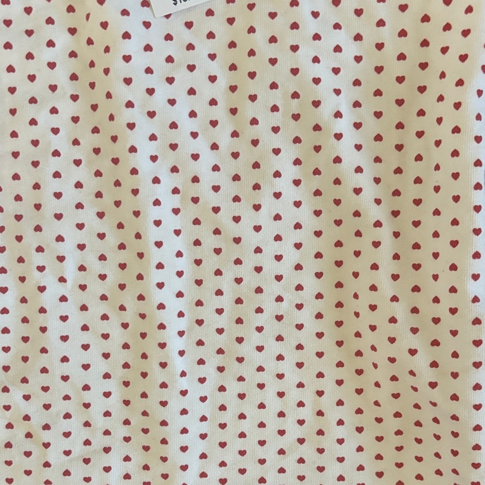 Brandy Melville Cream Camisole with Red Hearts - Picture 3 of 4